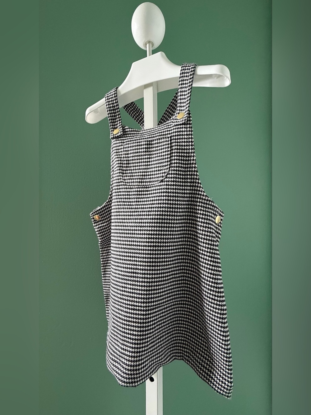 Max Studio Kids Houndstooth Pinafore - Black & White